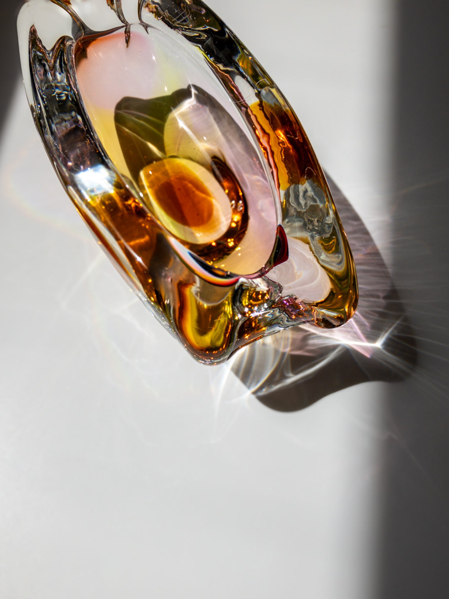 Bohemian Art Glass Ashtray