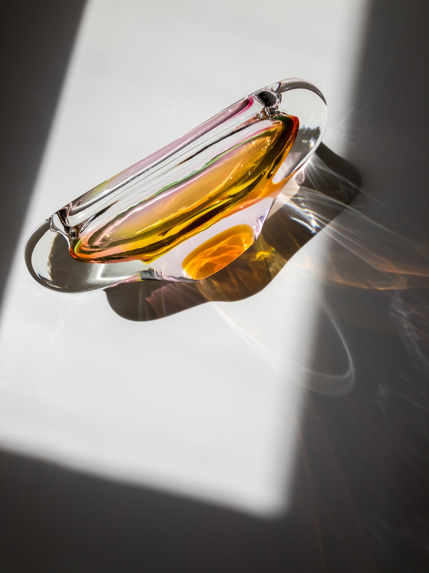 Bohemian Art Glass Ashtray