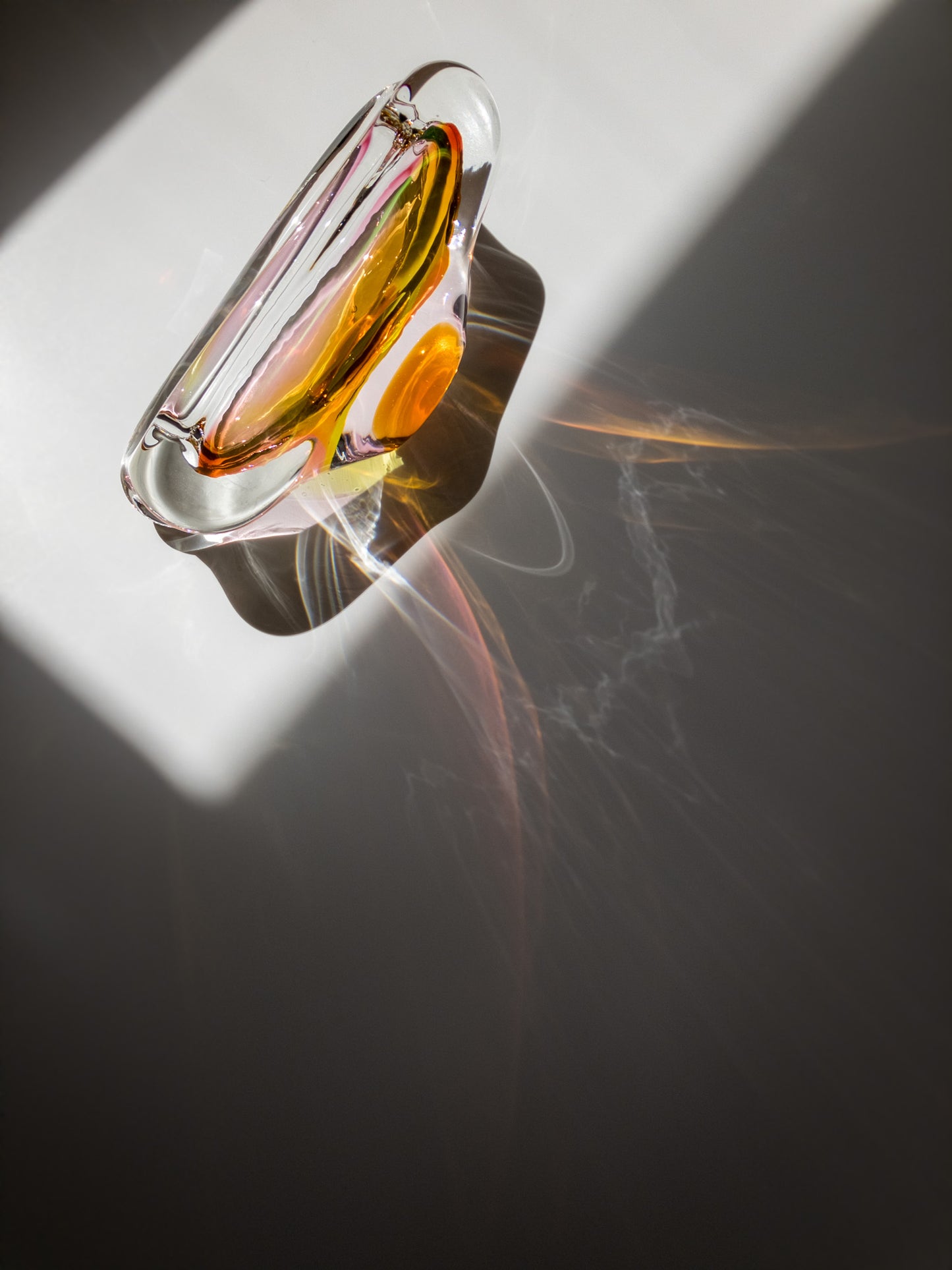 Bohemian Art Glass Ashtray