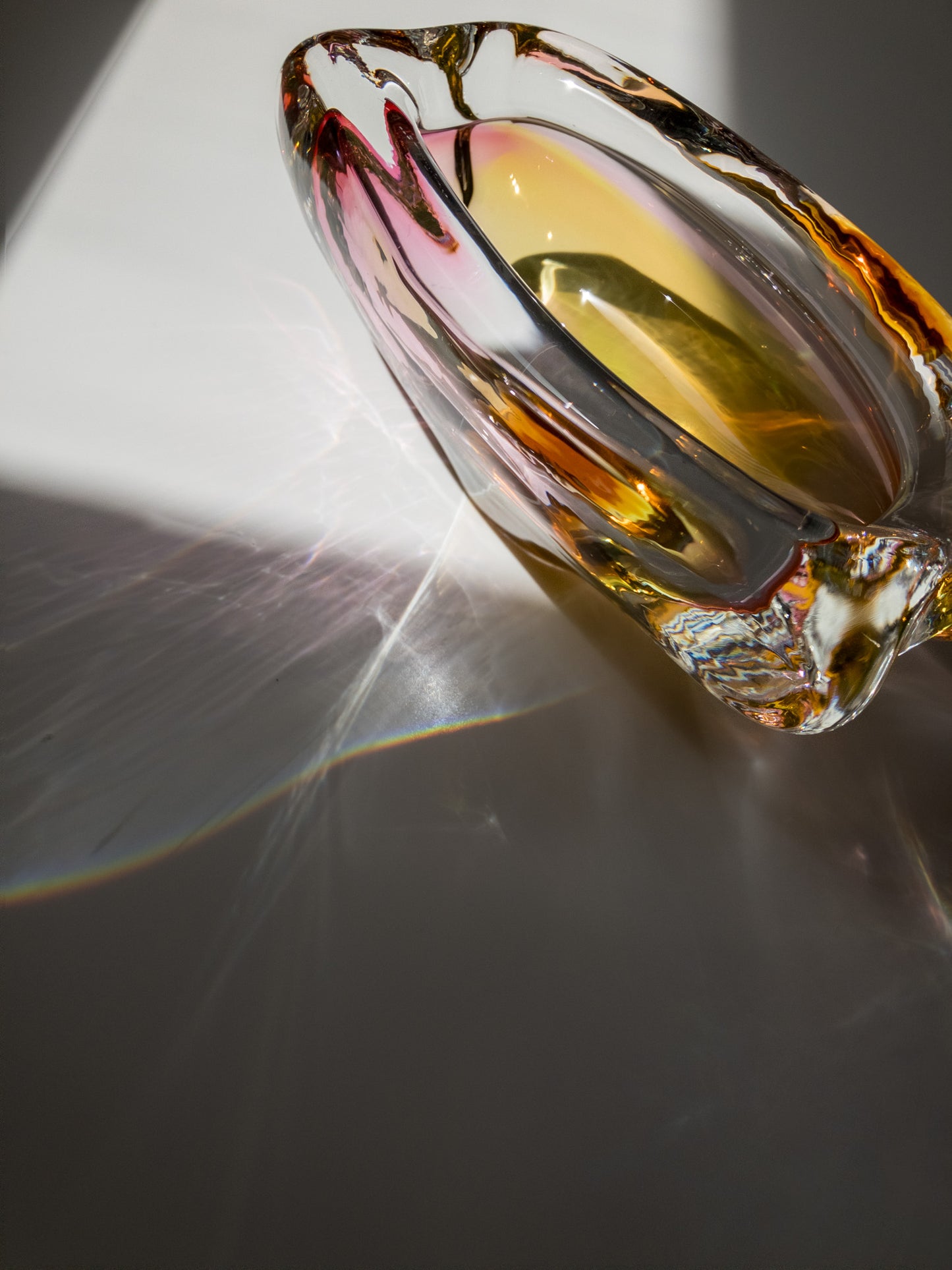 Bohemian Art Glass Ashtray