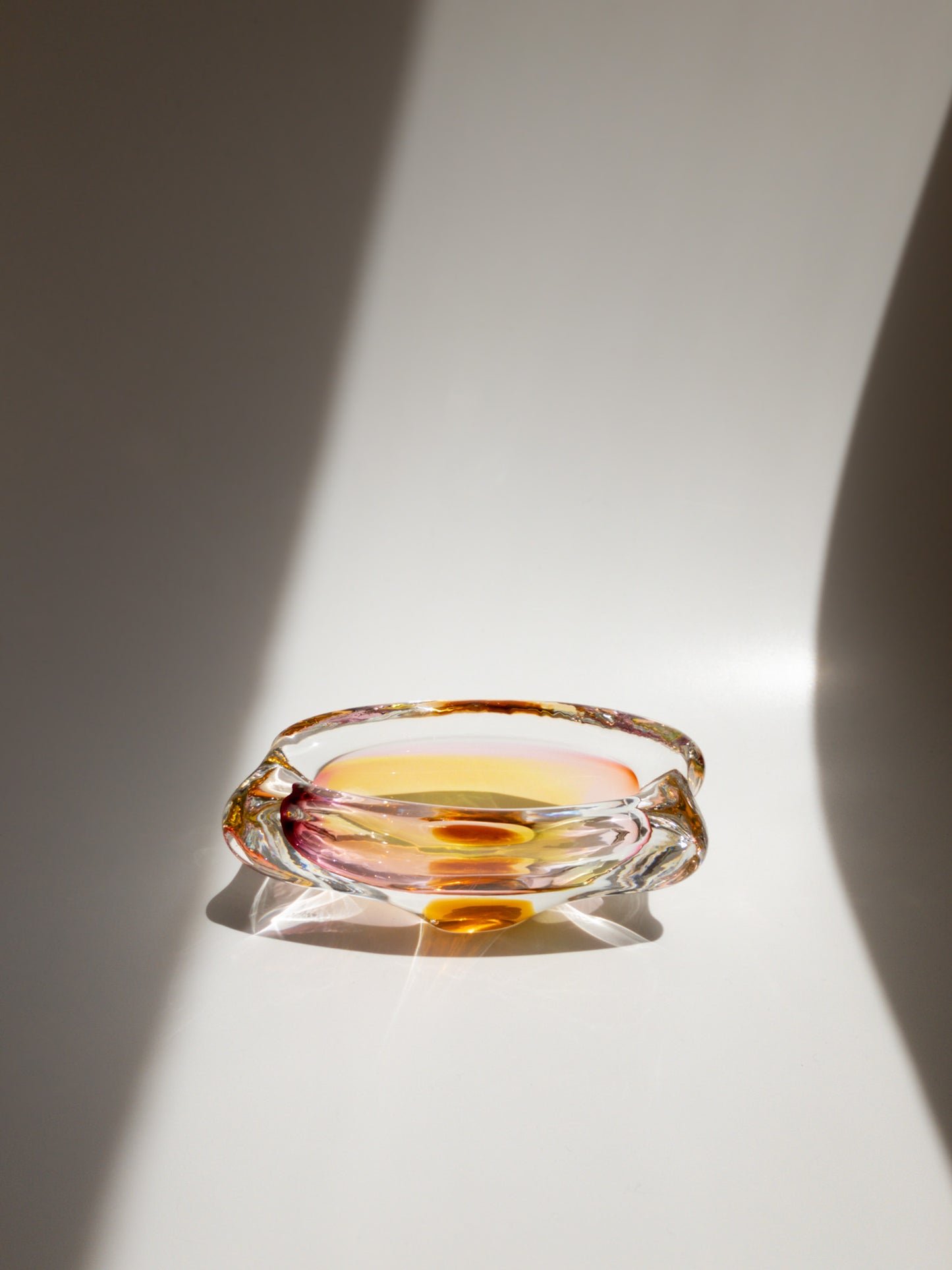 Bohemian Art Glass Ashtray