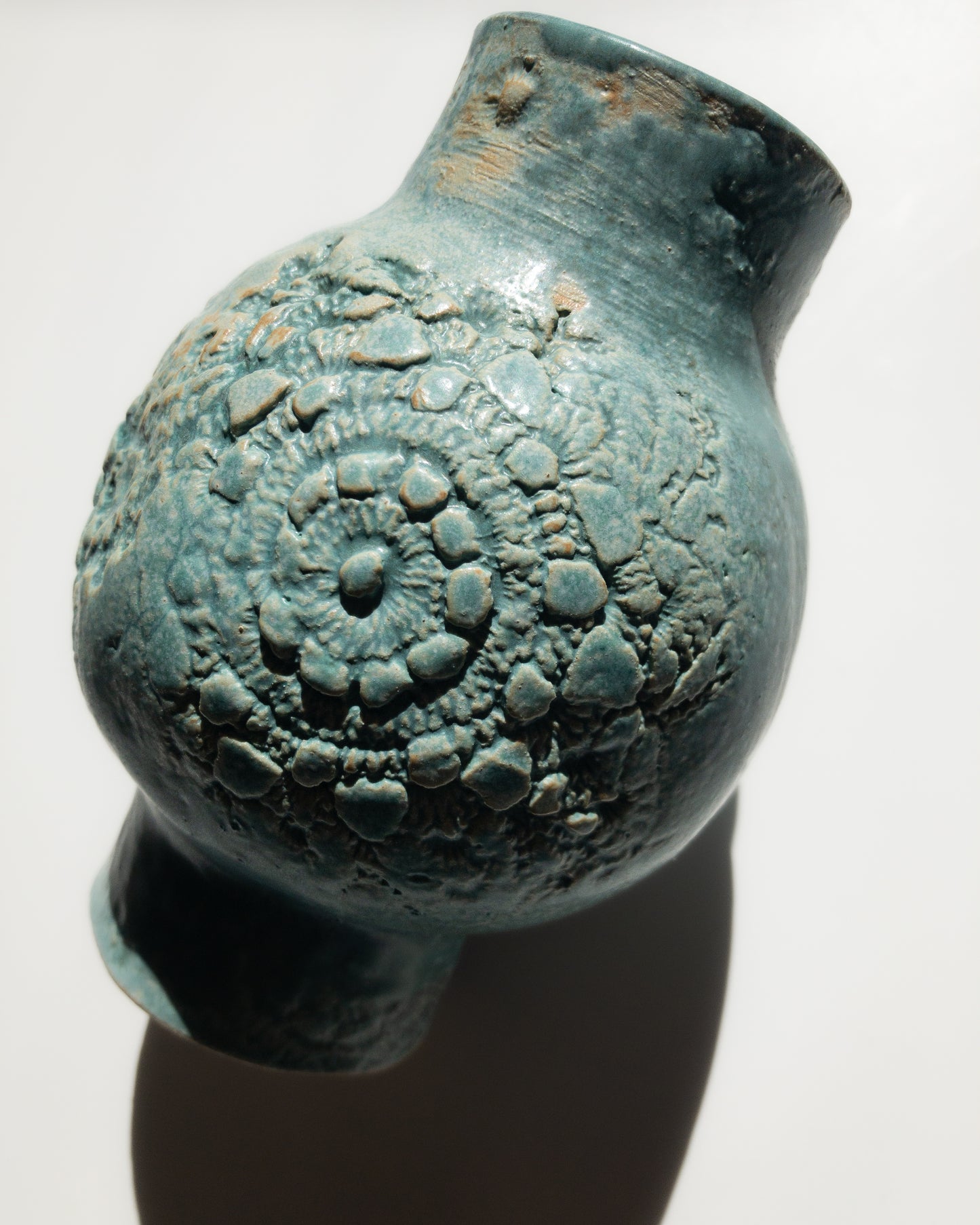 Emerald green textured vase