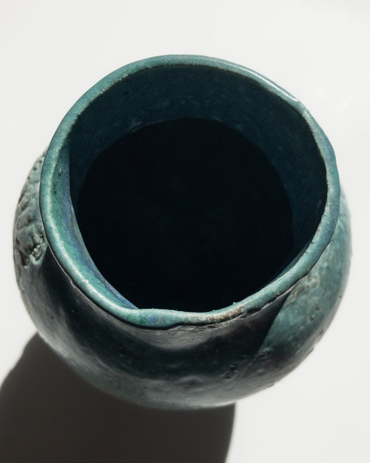 Emerald green textured vase