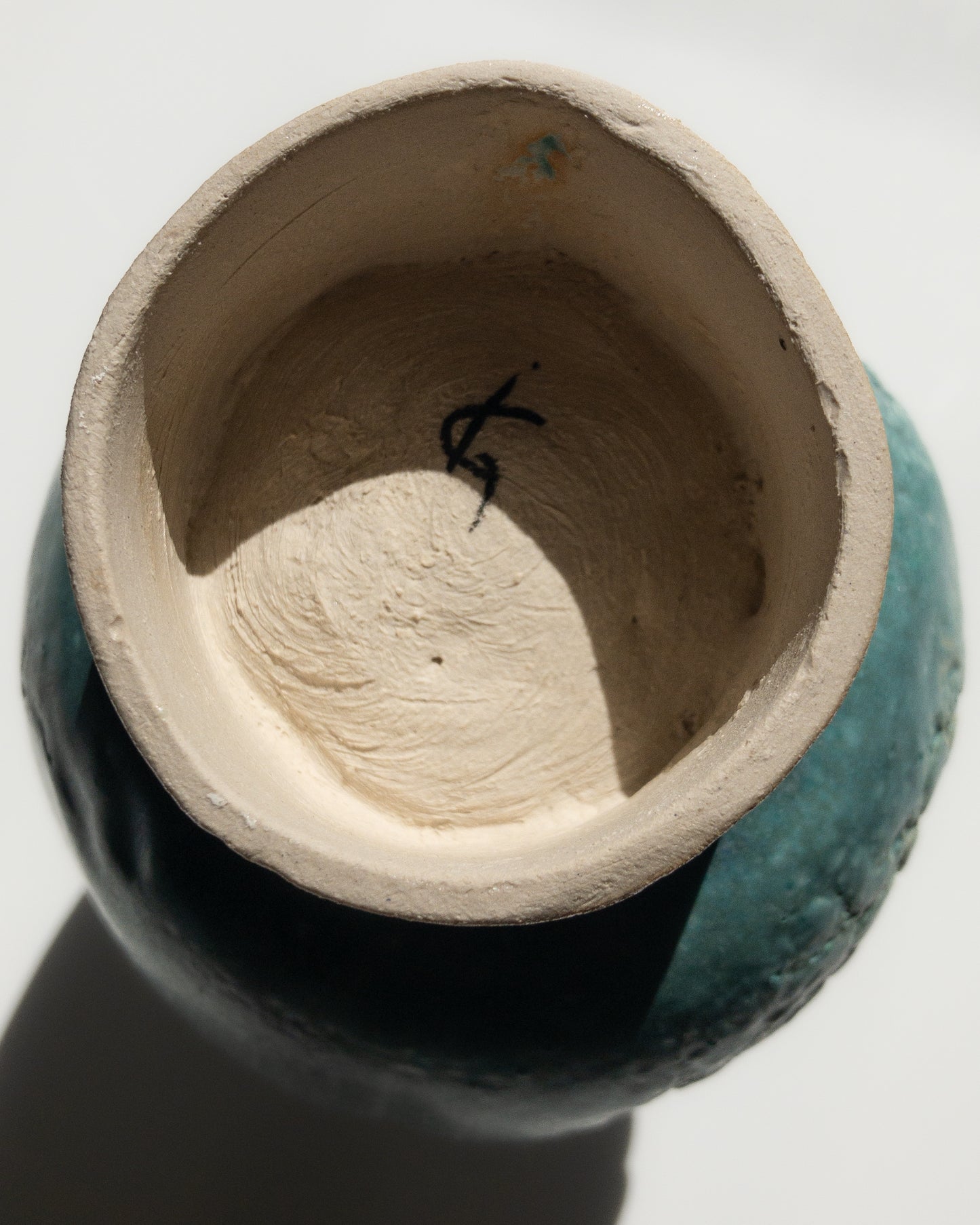 Emerald green textured vase