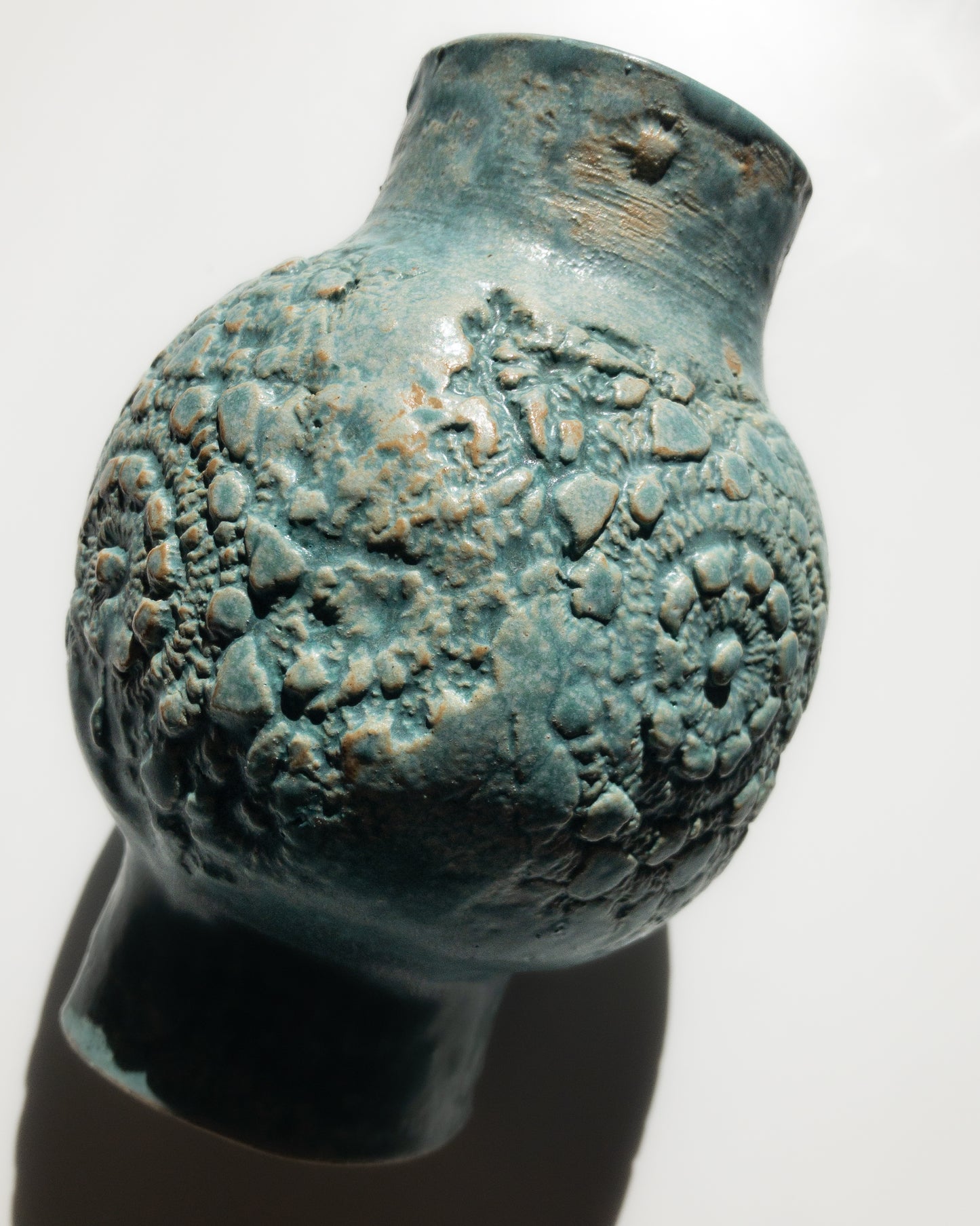Emerald green textured vase