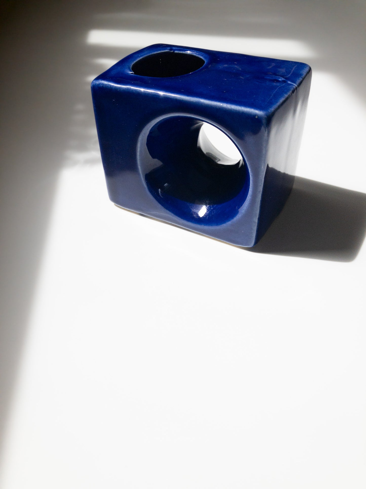 Afina Rijnsburg Cubist Style Blue Vase