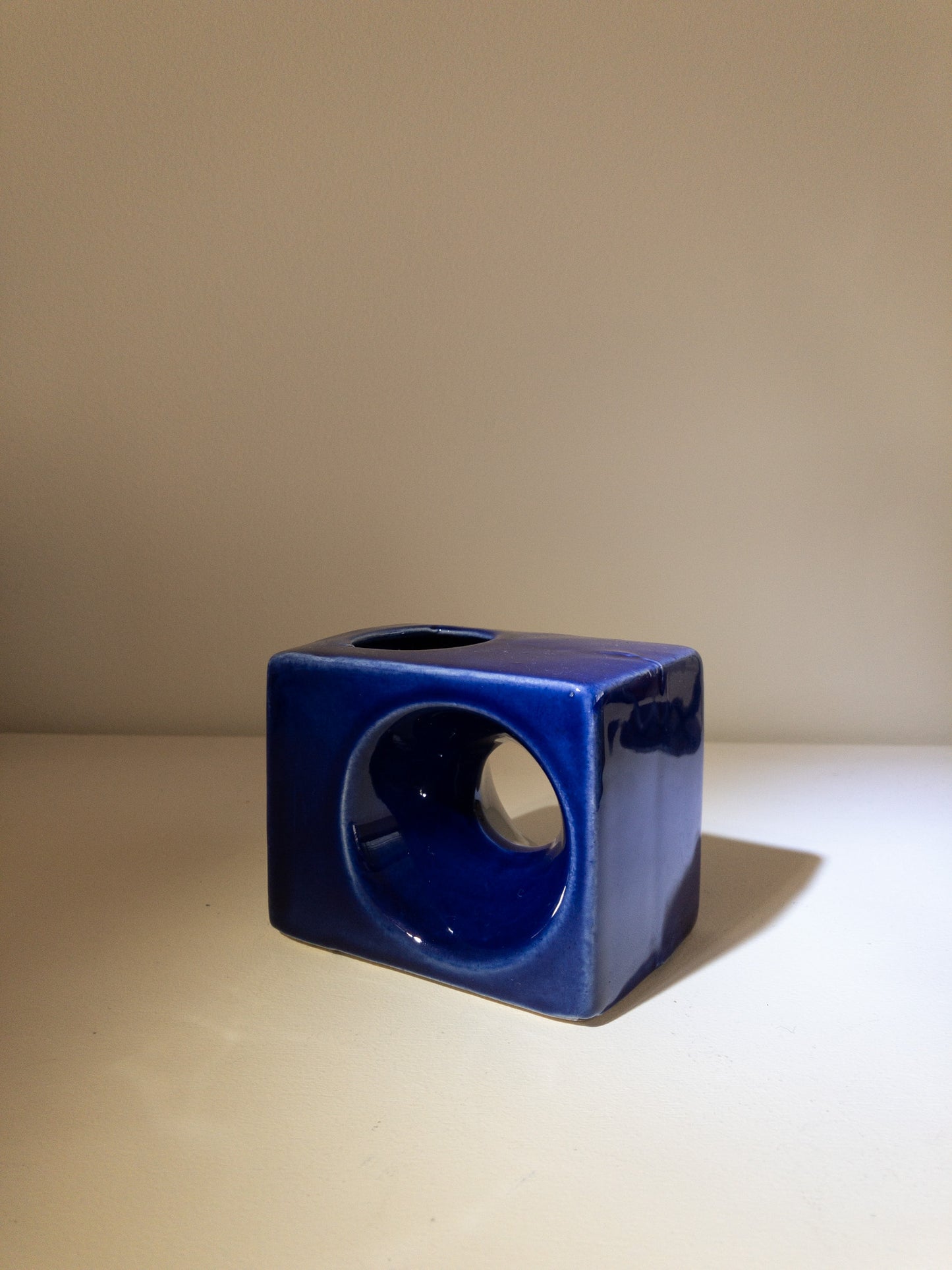 Afina Rijnsburg Cubist Style Blue Vase