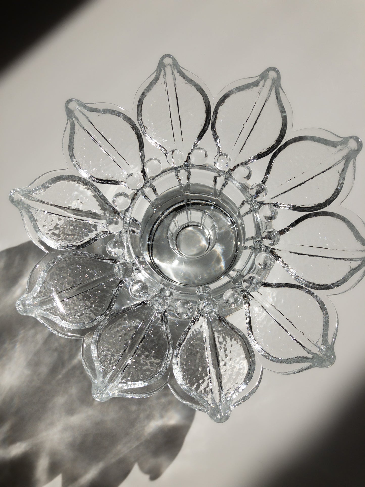 Sea Glasbruk flower candle holder