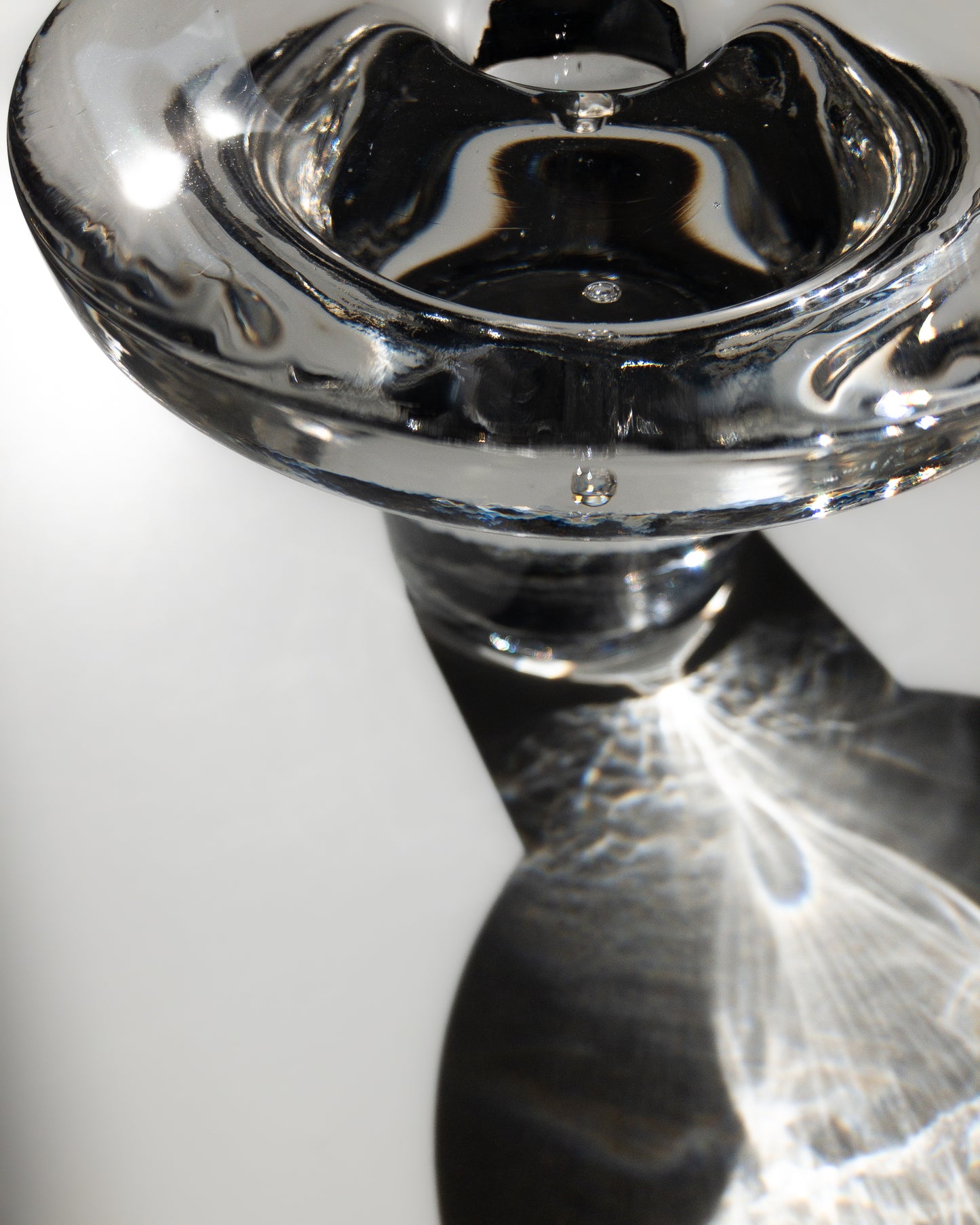 Scandinavian mushroom glass candle holder