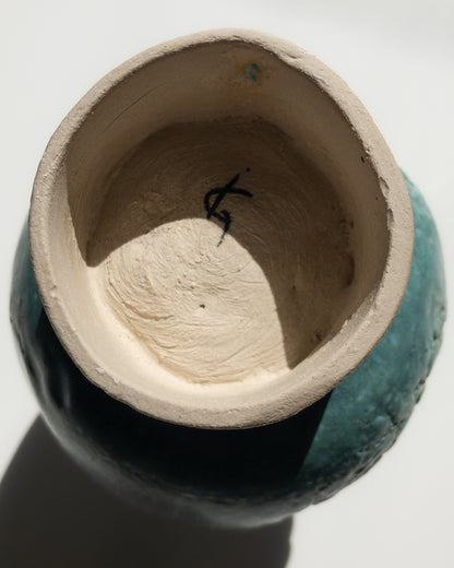 Emerald green textured vase