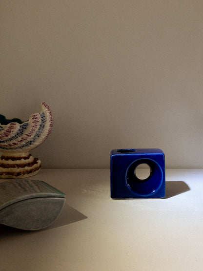 Afina Rijnsburg Cubist Style Blue Vase