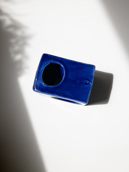 Afina Rijnsburg Cubist Style Blue Vase