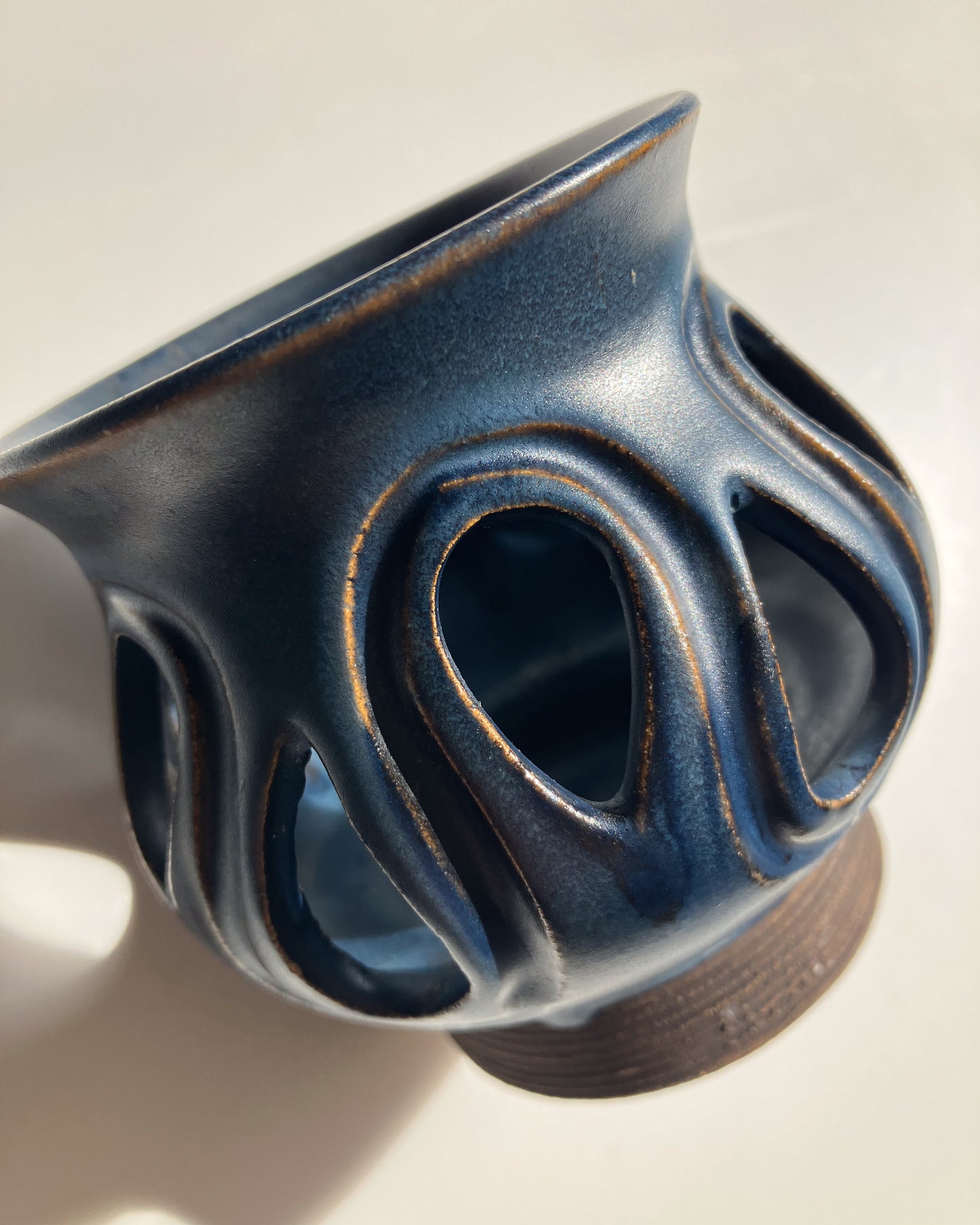 Blue Teardrop Tea light Holder