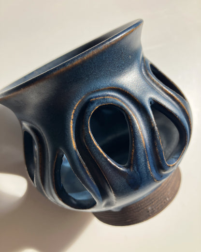 Blue Teardrop Tea light Holder