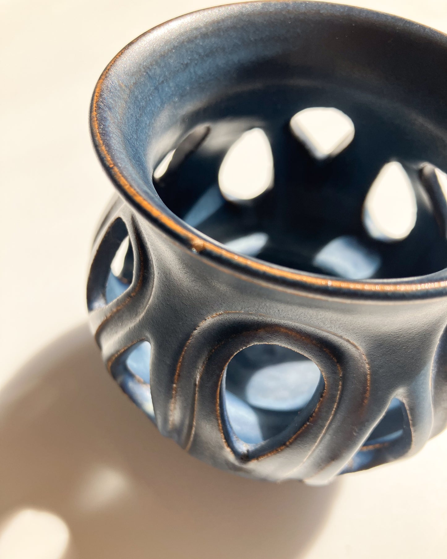 Blue Teardrop Tea light Holder