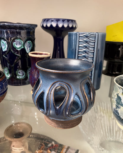 Blue Teardrop Tea light Holder