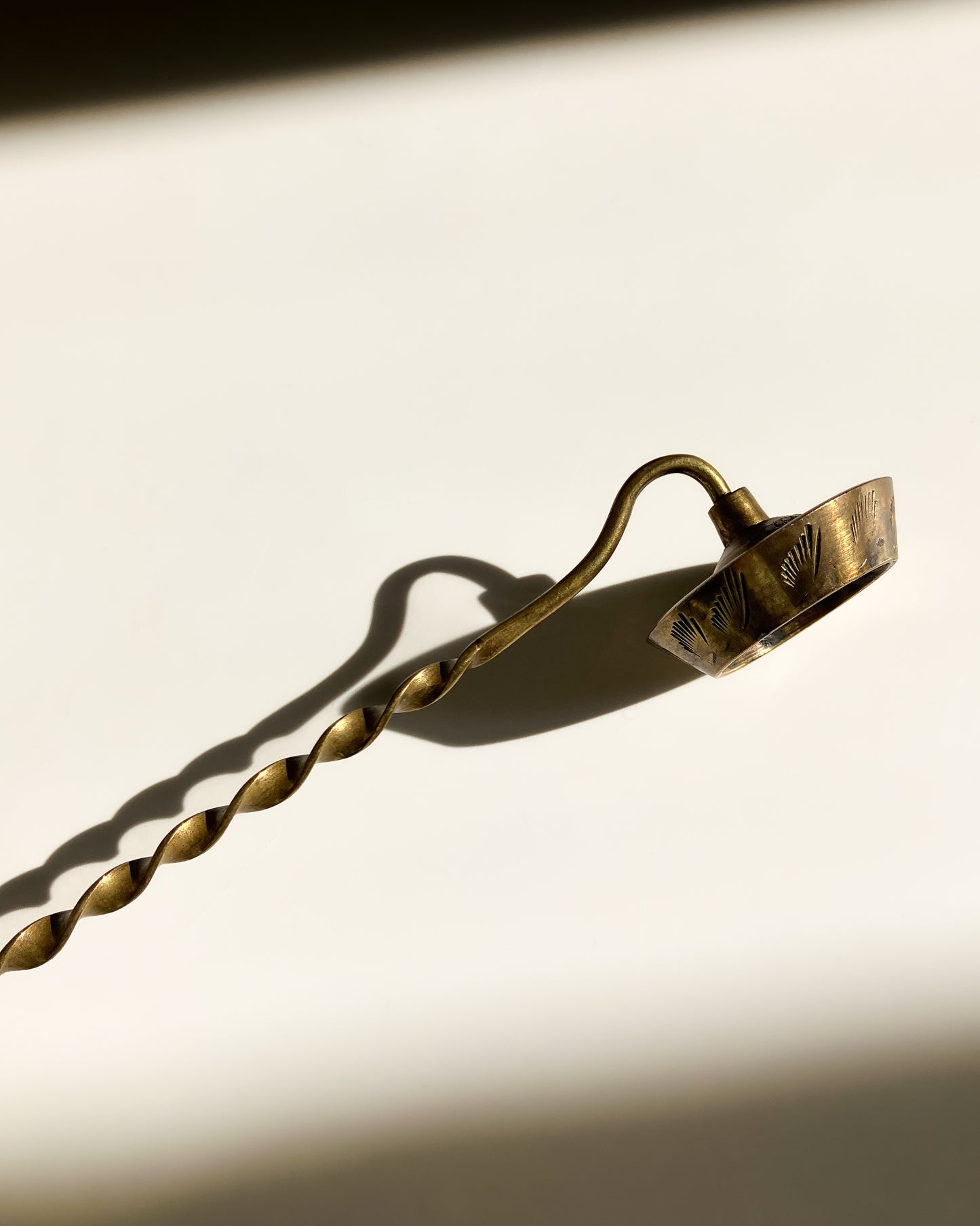 Chinese hat brass candle snuffer
