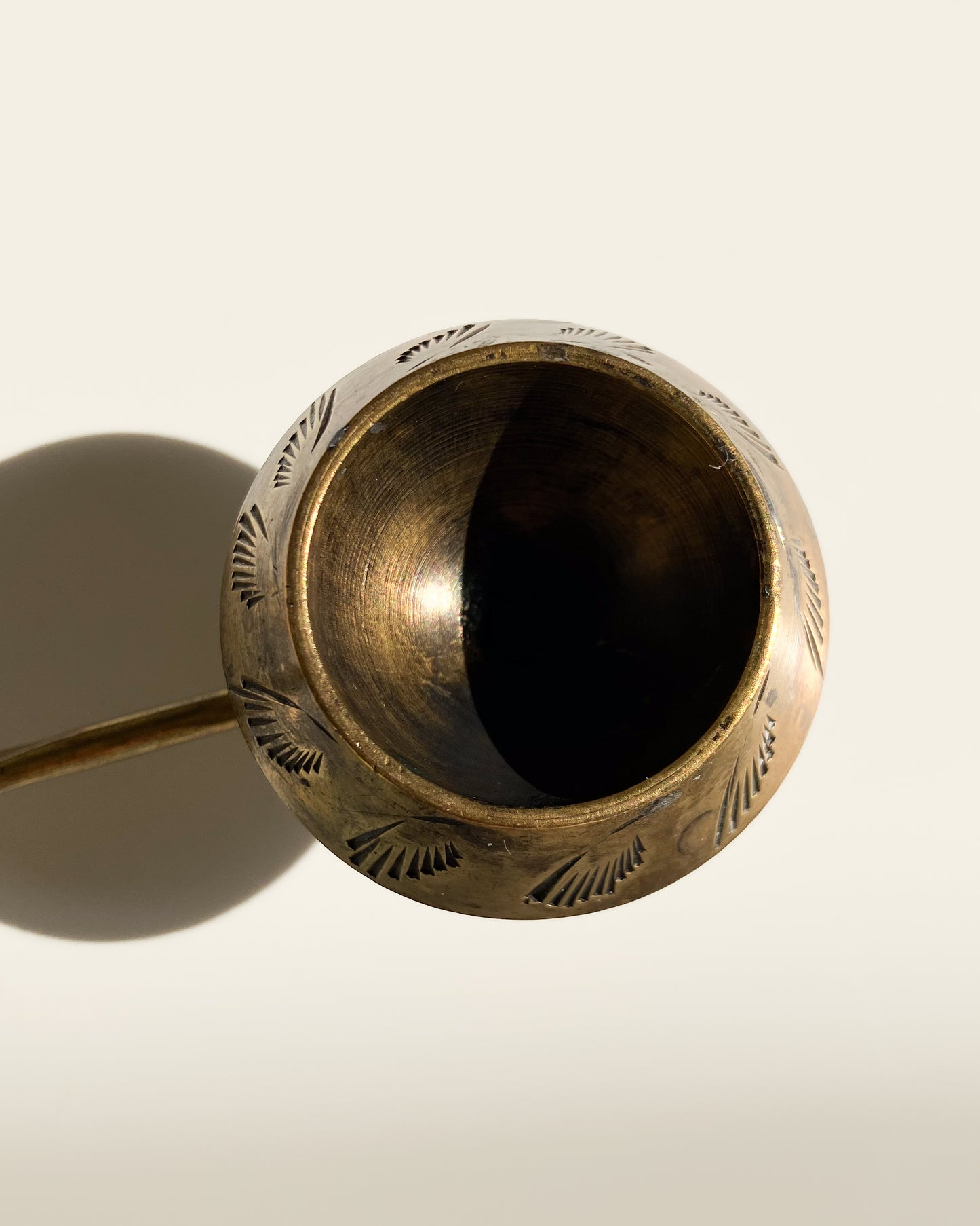 Chinese hat brass candle snuffer