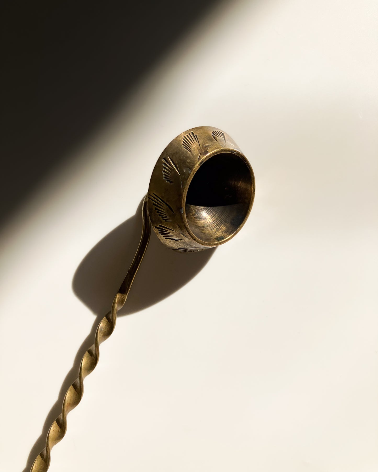Chinese hat brass candle snuffer