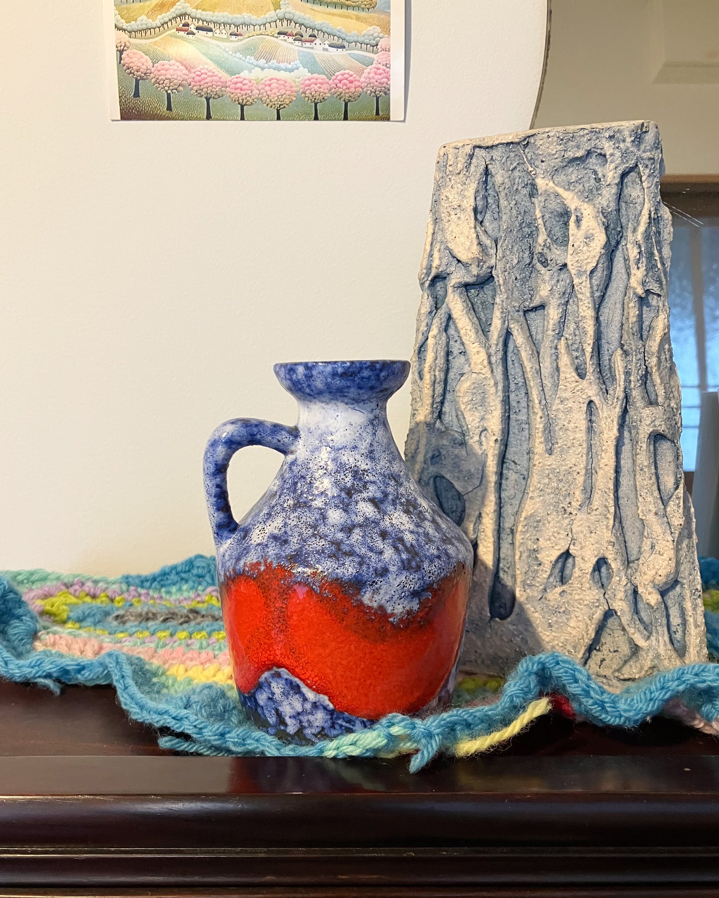 Strehla 999 blue and red vase