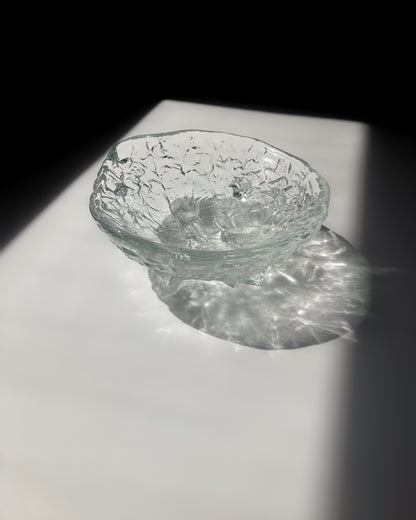 Ice Glass Footed Bowl 斜め上から – クラッシュアイステクスチャー