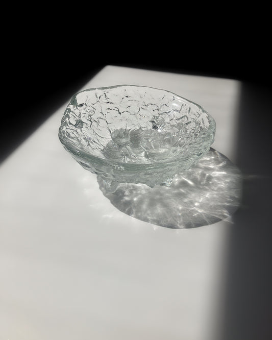 Ice Glass Footed Bowl 斜め上から – クラッシュアイステクスチャー