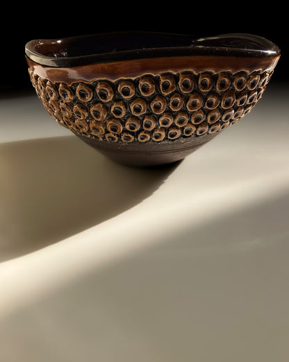 Ceramic Bowl with Brown Glaze
