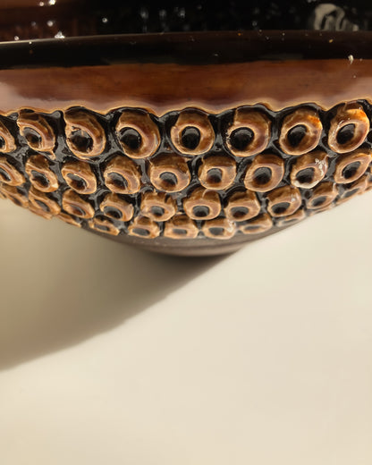 Ceramic Bowl with Brown Glaze