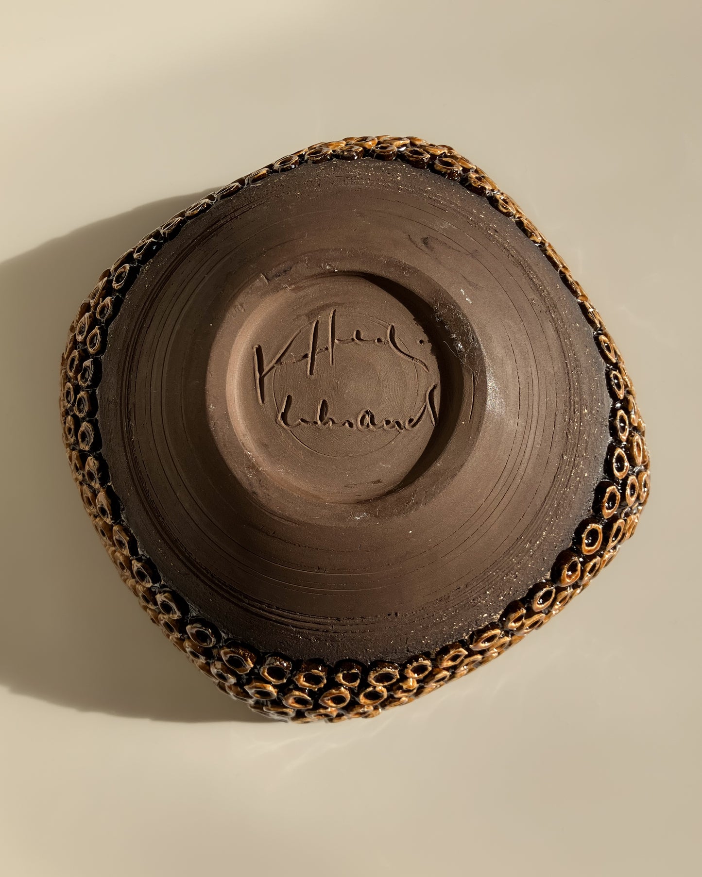 Ceramic Bowl with Brown Glaze