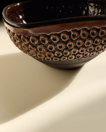 Ceramic Bowl with Brown Glaze