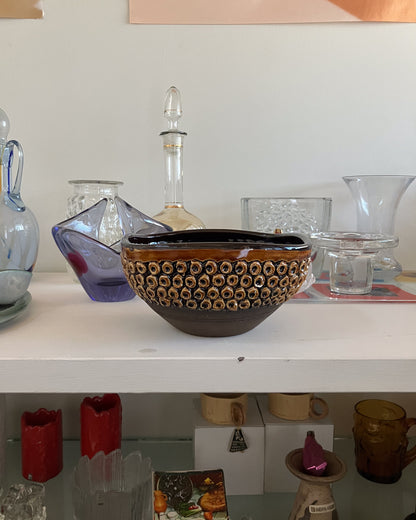 Ceramic Bowl with Brown Glaze