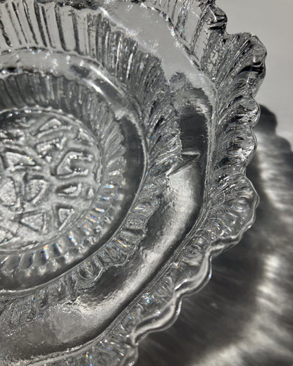 Ice Flow Bowl 縁部分クローズアップ – 北欧ヴィンテージガラス